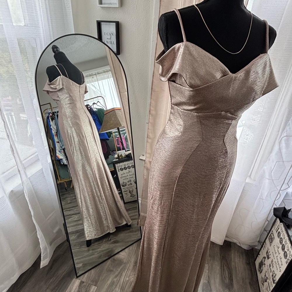 Elegant Metallic Evening Gown